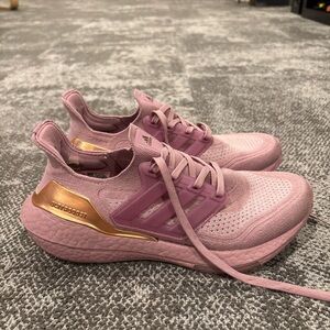 Adidas Ultraboost 21 Shift Pink Gold Athletic Running Shoes Womens U.S. 8
